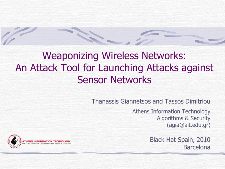 weaponizing wireless networks