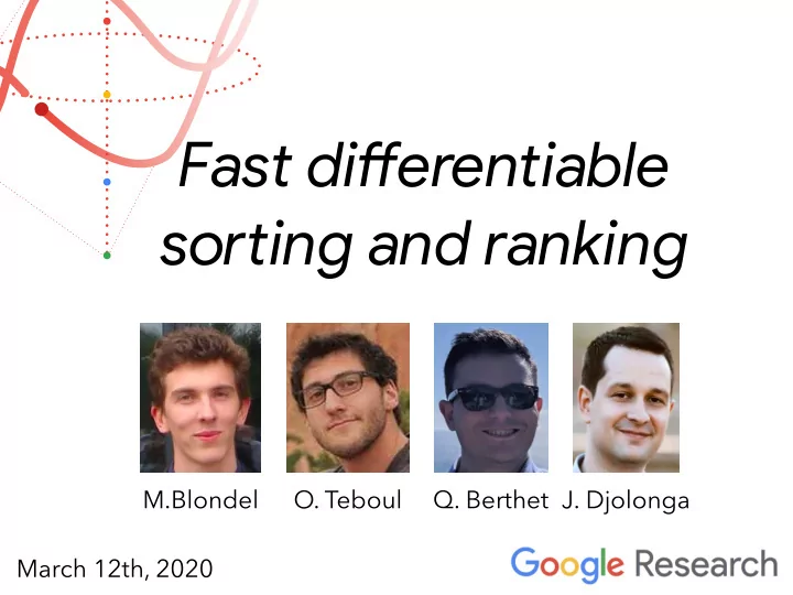 fast di fg erentiable so ru ing and ranking