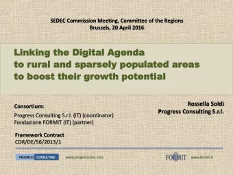 Linking  Linking the  the Digital Ag  Digital Agend  enda  to r  to rur  ural  al and spar  and