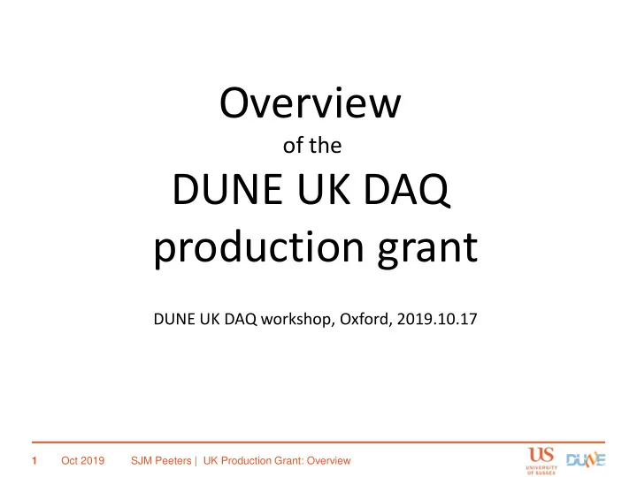 production grant