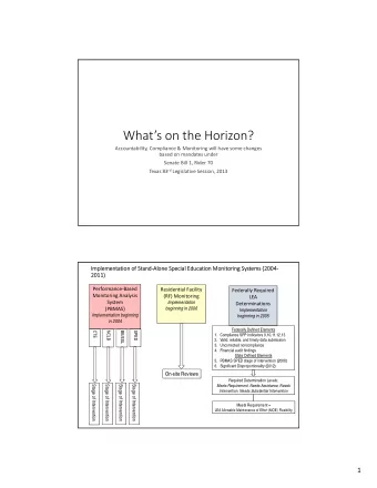 Whats on the Horizon? Accountability, Compliance &amp; Monitoring will have some changes based