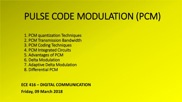 pulse code modulation pcm