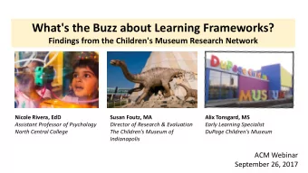 What's the Buzz about Learning Frameworks?  Findings from the Children's Museum Research Network