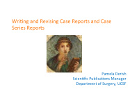 wri ng and revising case reports and case series reports