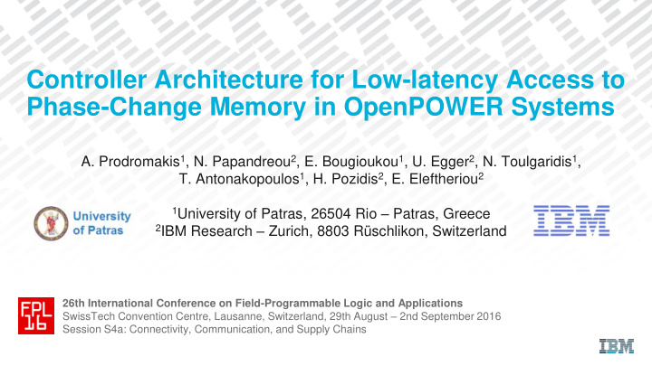 controller architecture for low latency access to phase