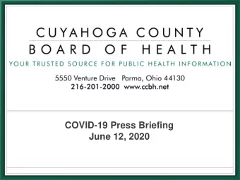 COVID-19 Press Briefing  June 12, 2020  CCBH Jurisdiction Cases  Overview    Lab-confirmed cases