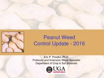 Peanut Weed  Control Update - 2016  Eric P. Prostko, Ph.D.  Professor and Extension Weed Specialist