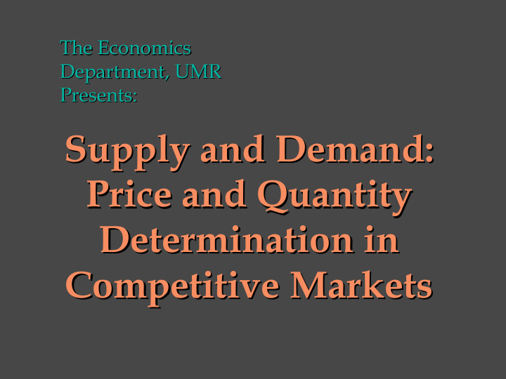 supply and demand supply and demand price and quantity