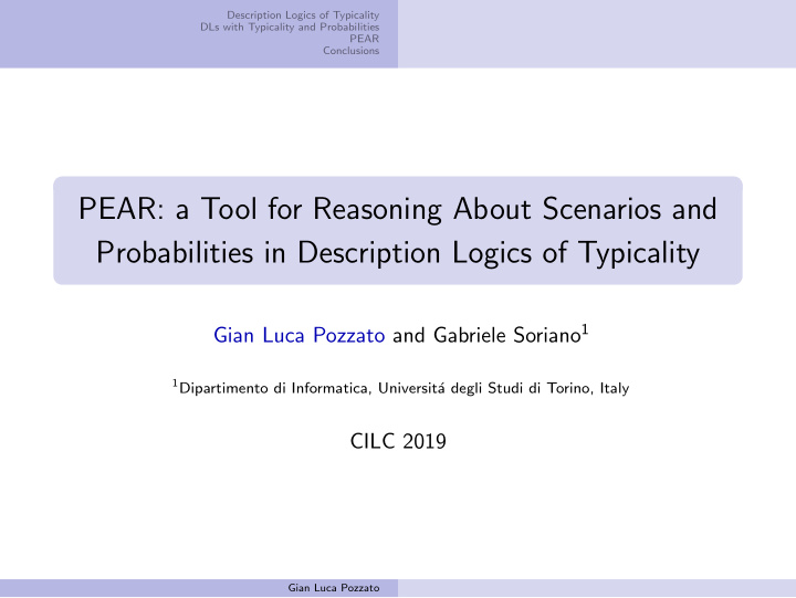 pear a tool for reasoning about scenarios and