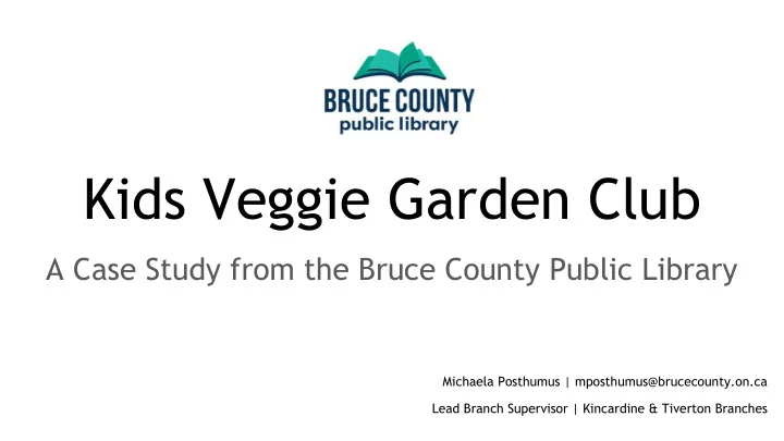 kids veggie garden club