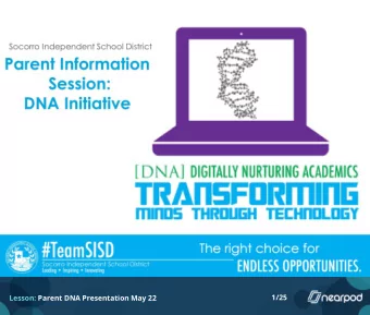 1/25  Lesson: Parent DNA Presentation May 22  2/25  Lesson: Parent DNA Presentation May 22