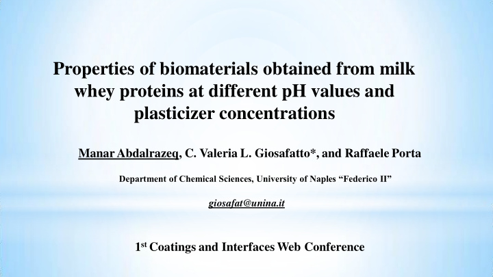 properties of biomaterials obtained from milk whey