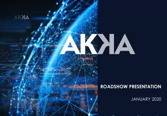 ROADSHOW PRESENTATION  JANUARY 2020  1  NOVEMBER 2019  DNA  AK K A G ROUP  2  DNA  DATA RESPONS  Q3