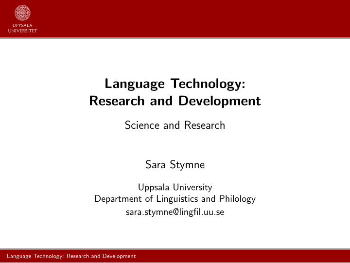 language technology research and development