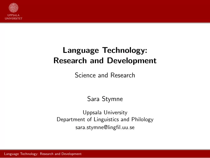 language technology research and development