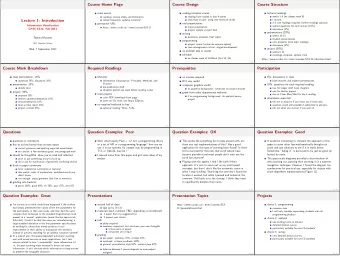 Course Home Page  Course Design  Course Structure  main source  reading-intensive course