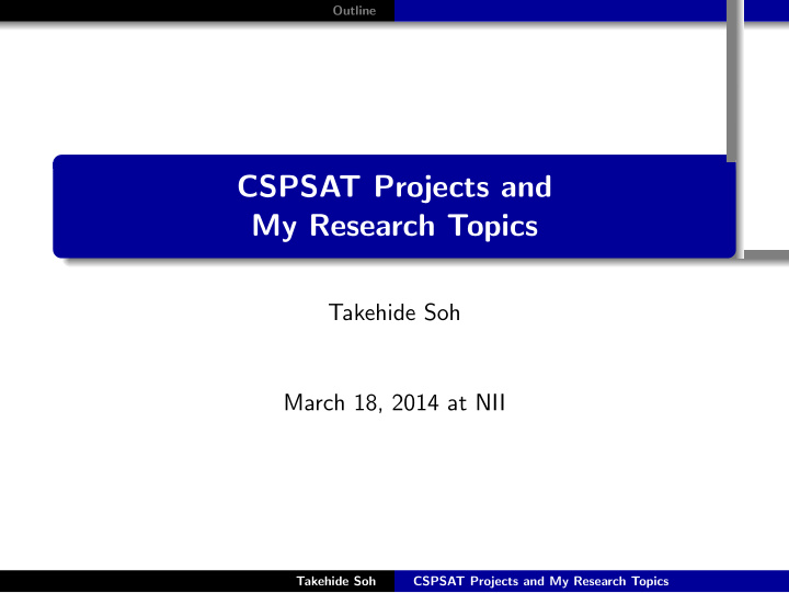 cspsat projects and my research topics