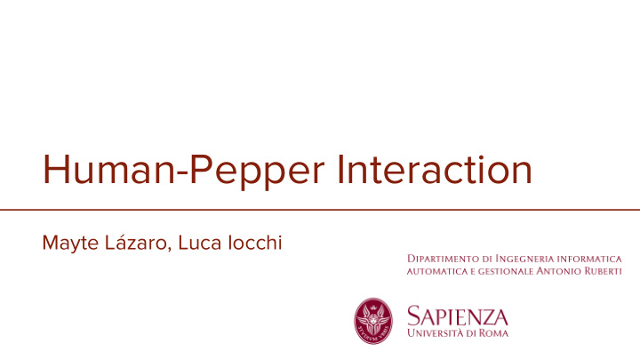 human pepper interaction