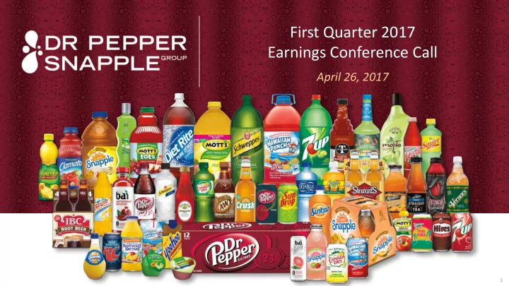 first quarter 2017 earnings conference call