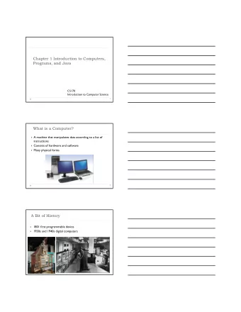 Chapter 1 Introduction to Computers,  Programs, and Java  CS170  Introduction to Computer Science