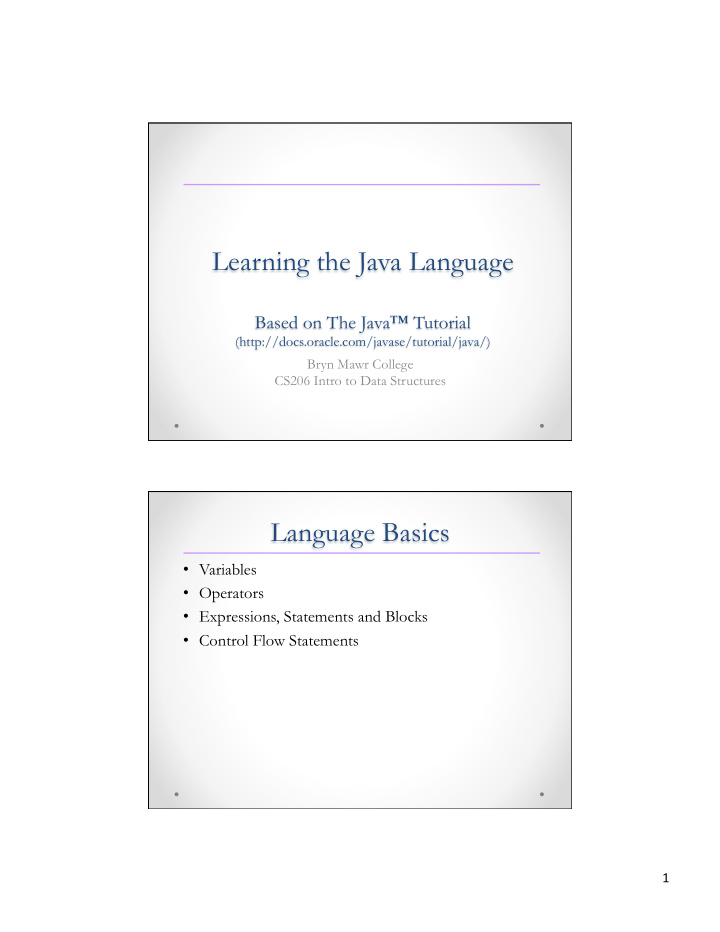 learning the java language