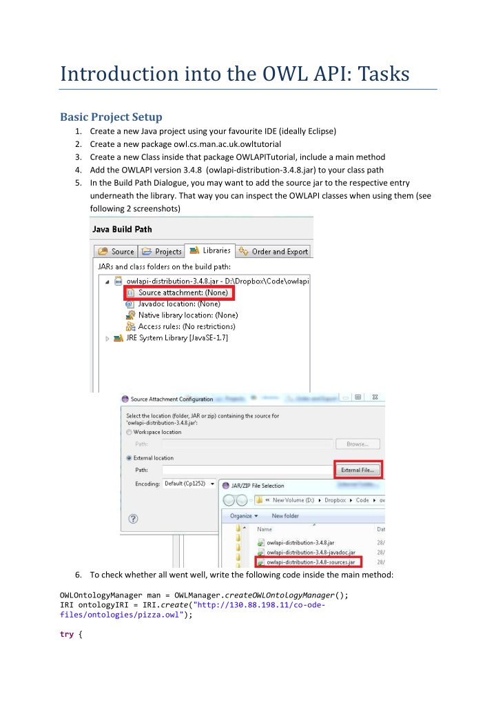 introduction into the owl api tasks