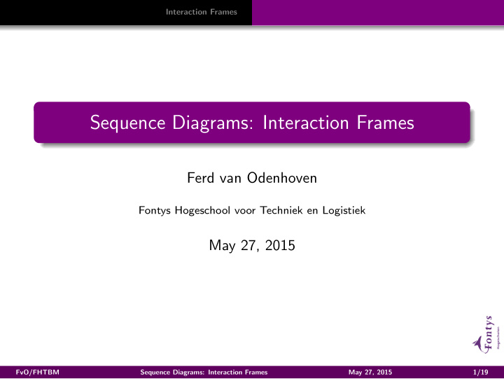sequence diagrams interaction frames