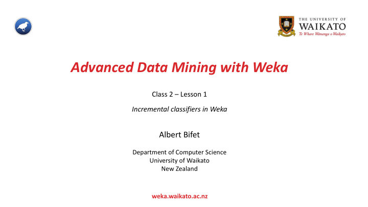 advanced data mining with weka