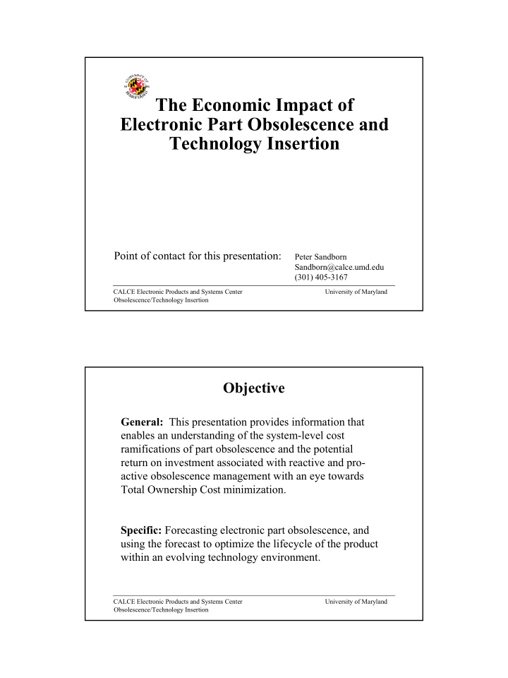 the economic impact of electronic part obsolescence and