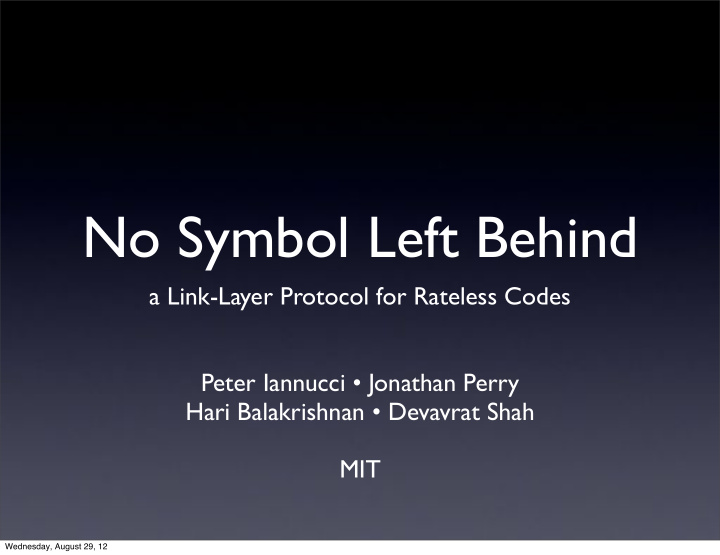 no symbol left behind