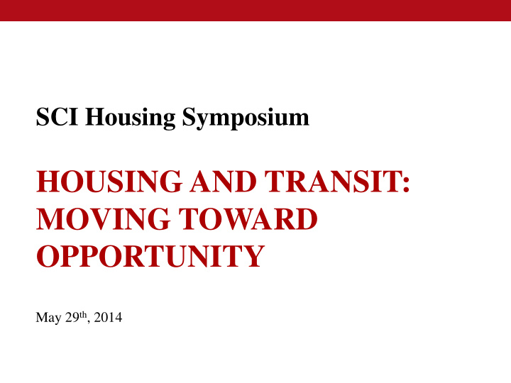 housing and transit
