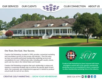 OUR SERVICES  OUR CLIENTS  CLUB CONNECTION  ABOUT US  One Team, One Goal...Your Success.  Creatjve