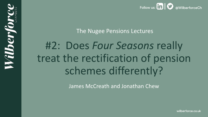2 does four seasons really treat the rectification of