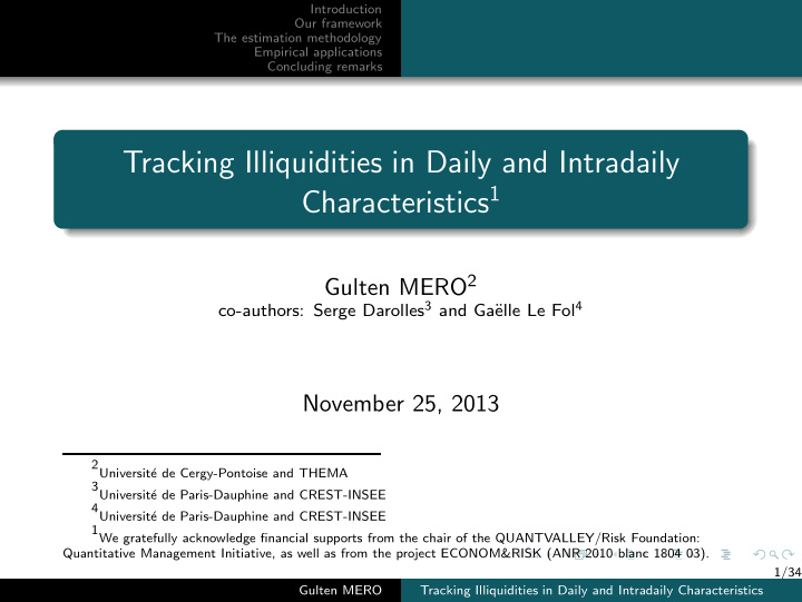 tracking illiquidities in daily and intradaily