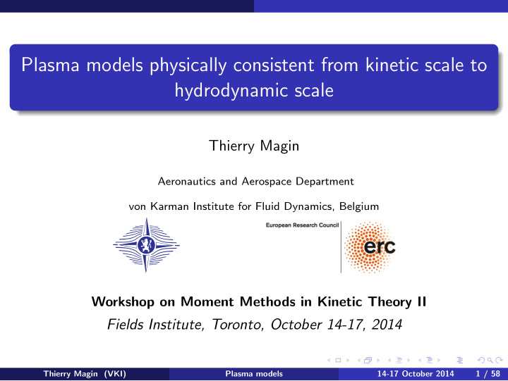 plasma models physically consistent from kinetic scale to