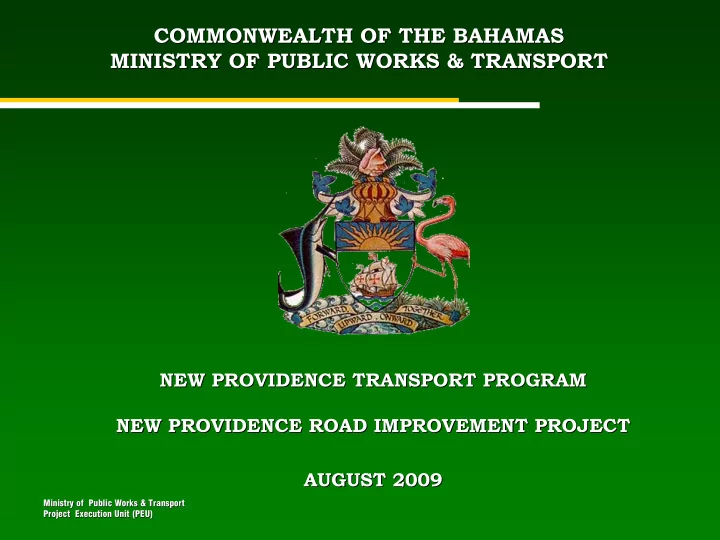 commonwealth of the bahamas commonwealth of the bahamas