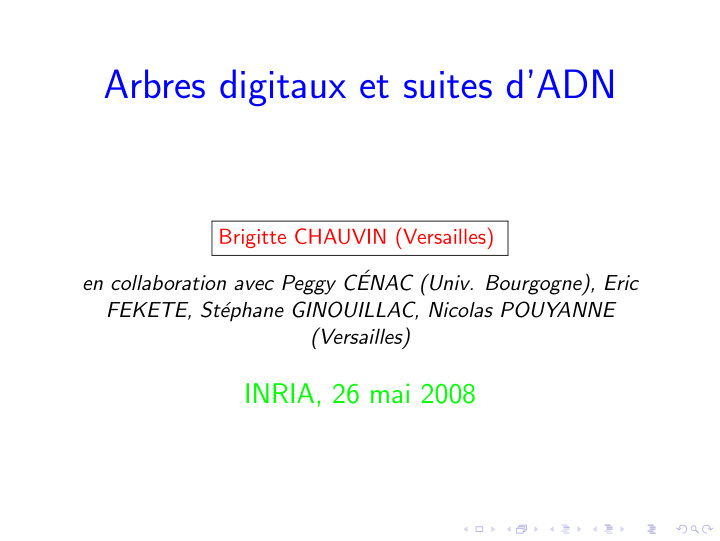 arbres digitaux et suites d adn