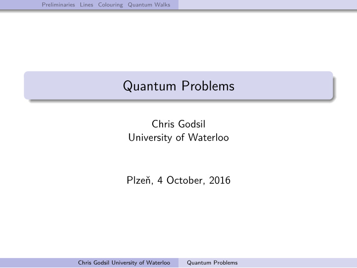 quantum problems