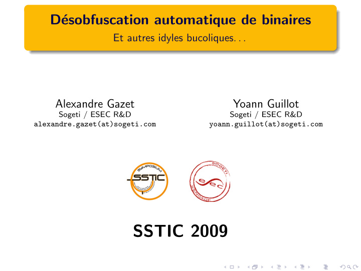sstic 2009