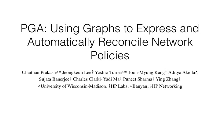 pga using graphs to express and automatically reconcile