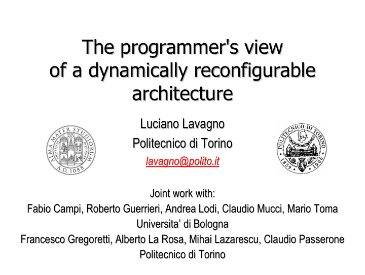 the programmer s view the programmer s view of a