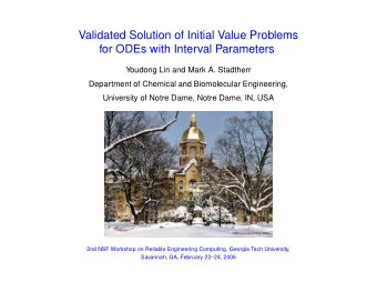 Validated Solution of Initial Value Problems  for ODEs with Interval Parameters  Youdong Lin and