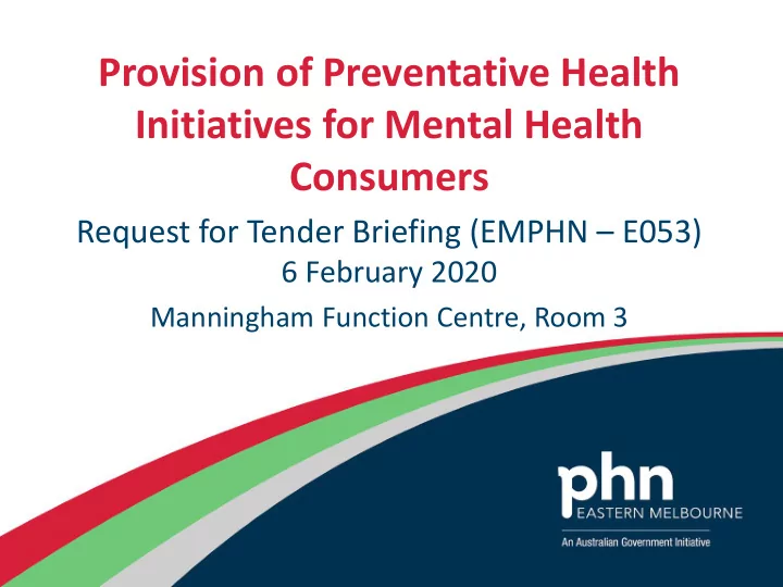 initiatives for mental health