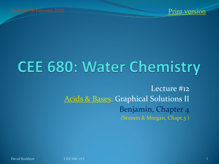 lecture 12 acids bases graphical solutions ii benjamin