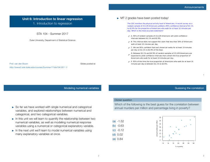 unit 6 introduction to linear regression 1 introduction