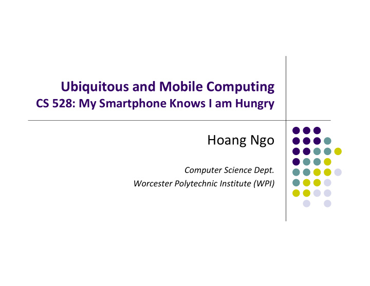 ubiquitous and mobile computing