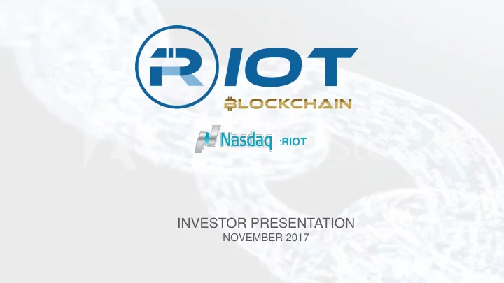investor presentation