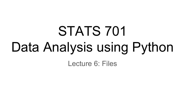 stats 701 data analysis using python