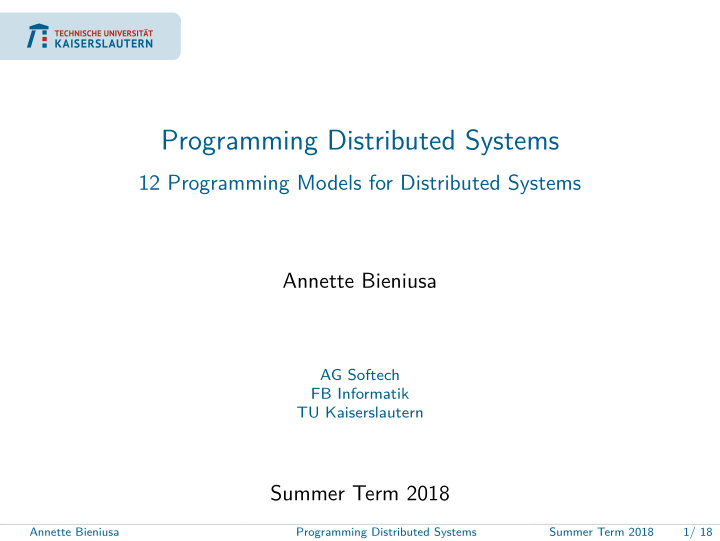 programming distributed systems