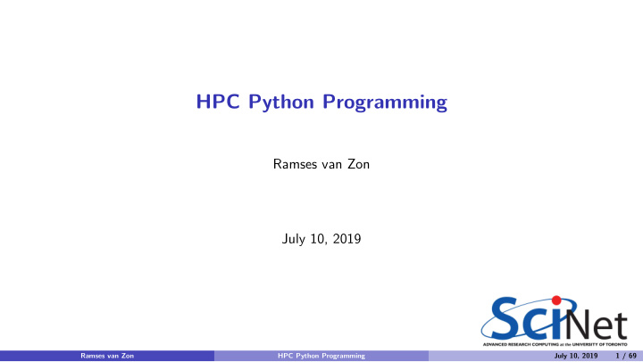 hpc python programming
